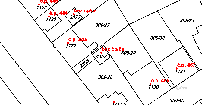 Jičín 90308999 na parcele st. 4452 v KÚ Jičín, Katastrální mapa