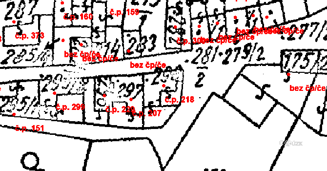 Kobylí 218 na parcele st. 298 v KÚ Kobylí na Moravě, Katastrální mapa