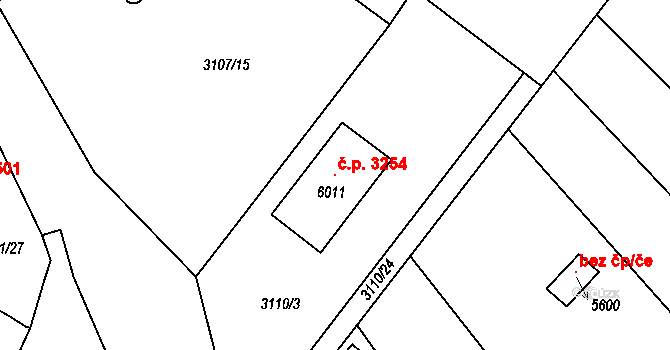 Dvůr Králové nad Labem 3254 na parcele st. 6011 v KÚ Dvůr Králové nad Labem, Katastrální mapa