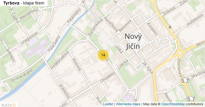 mapa novy jicin Tyršova, ulice v obci Nový Jičín   Města a obce mapa novy jicin